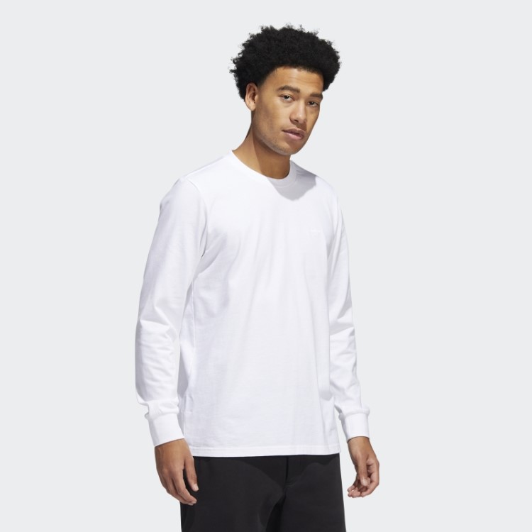 Camiseta Branca De Manga Longa Shmoofoil Peso Pesado Adidas
