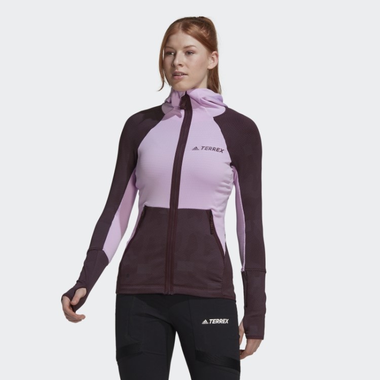 Jaqueta De Lã Para Caminhada Com Capuz Adidas Terrex Tech Lilás