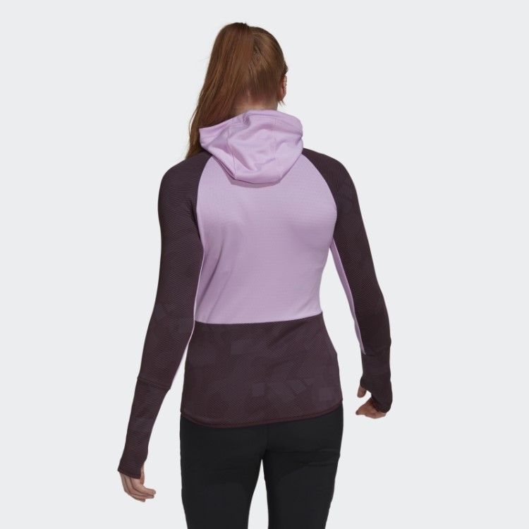 Jaqueta De Lã Para Caminhada Com Capuz Adidas Terrex Tech Lilás