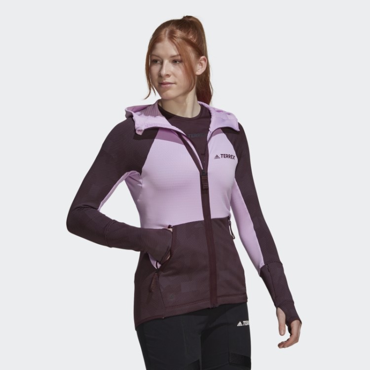 Jaqueta De Lã Para Caminhada Com Capuz Adidas Terrex Tech Lilás
