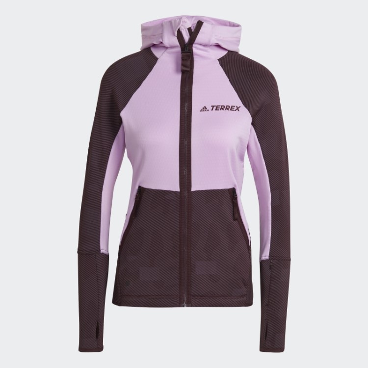 Jaqueta De Lã Para Caminhada Com Capuz Adidas Terrex Tech Lilás