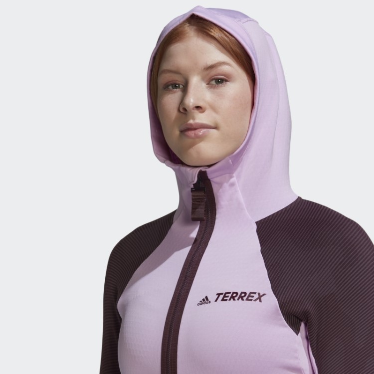 Jaqueta De Lã Para Caminhada Com Capuz Adidas Terrex Tech Lilás