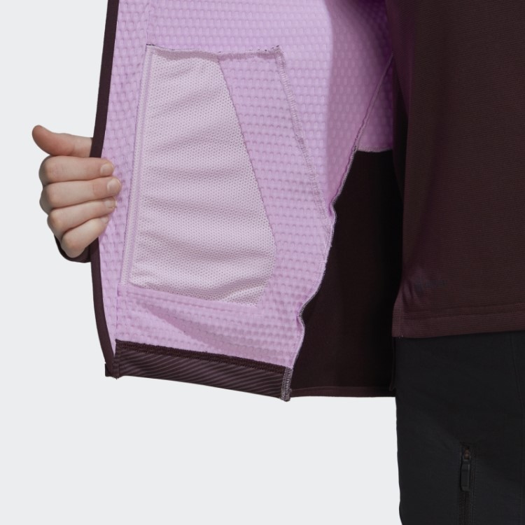 Jaqueta De Lã Para Caminhada Com Capuz Adidas Terrex Tech Lilás