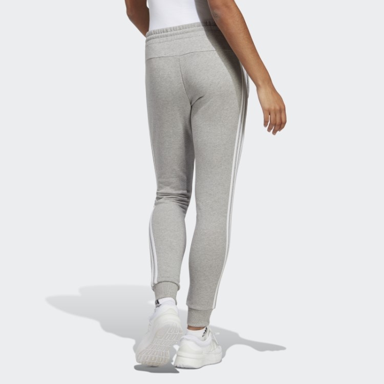 Calça Felpuda Com As Três Listras Essentials Cinza Médio Adidas