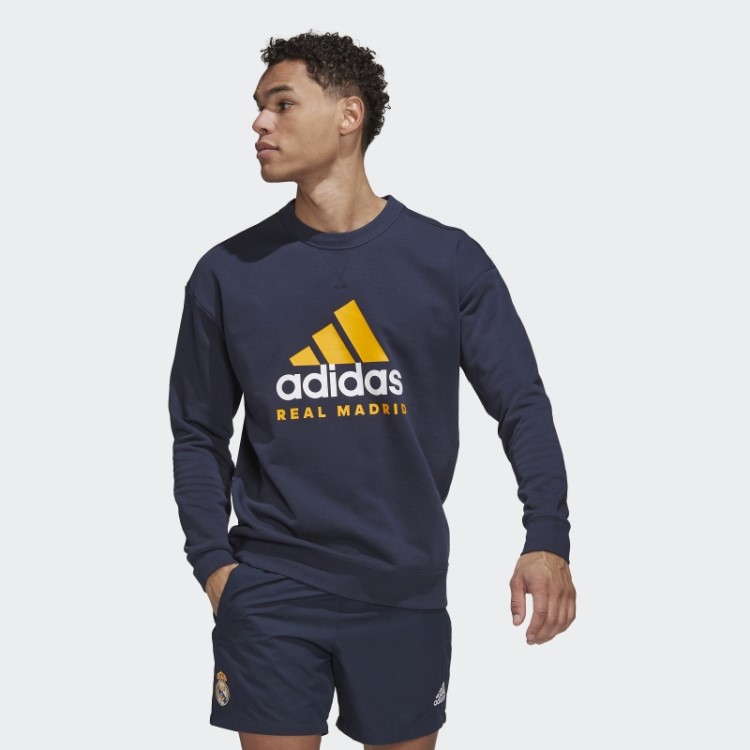 Moletom Real Madrid Dna Crew Adidas Night Navy