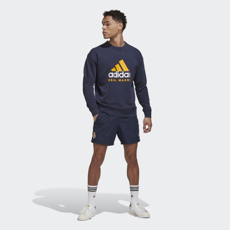 Moletom Real Madrid Dna Crew Adidas Night Navy