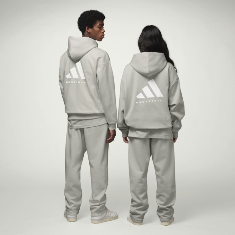 Calça De Moletom De Basquete Adidas Cinza Metálico
