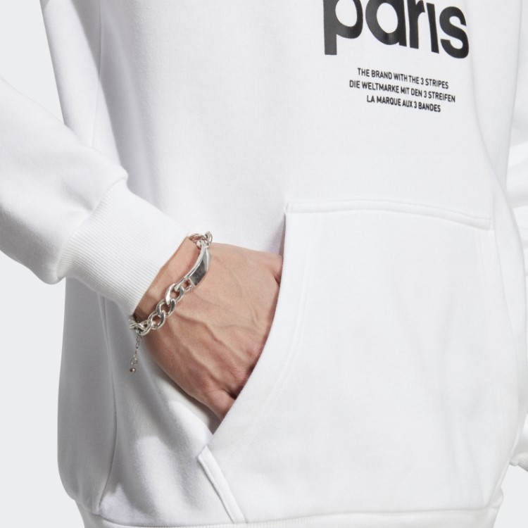 Moletom Com Capuz Icone Paris City Originals Adidas Branco