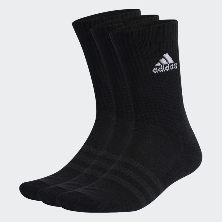 Elegantes Meias Adidas Amortecidos Da Tripulação 3 Pares Branco