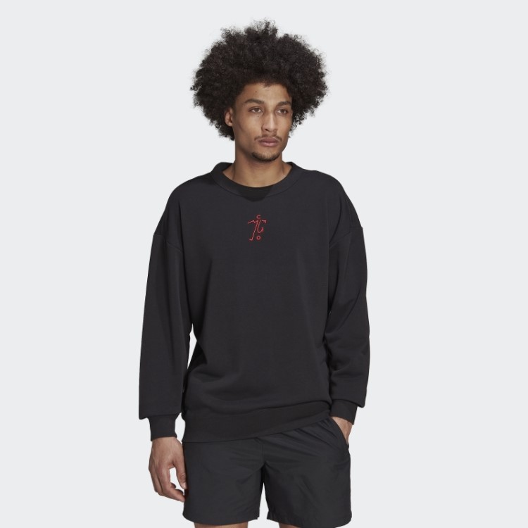 Moletom Preto Manchester United Graphic Crew Adidas