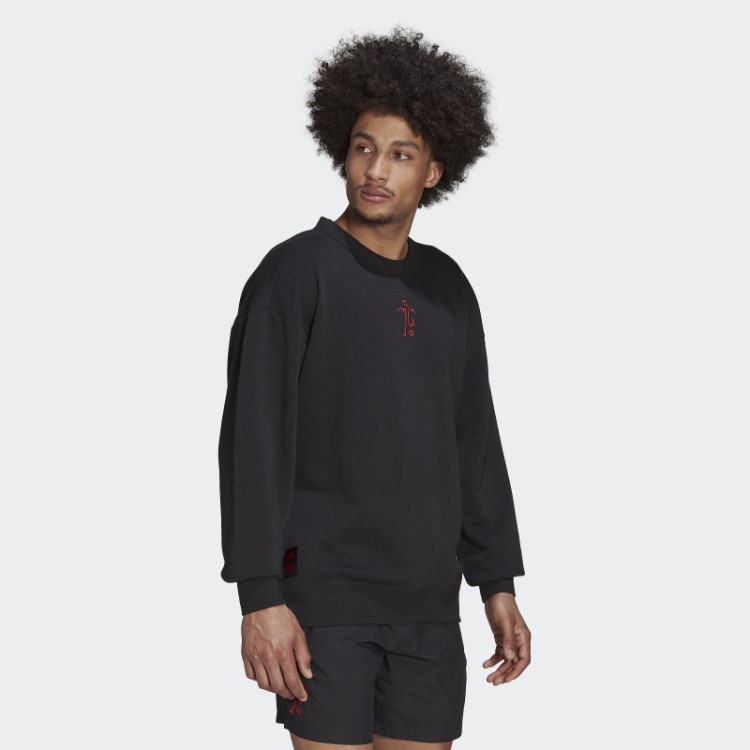 Moletom Preto Manchester United Graphic Crew Adidas