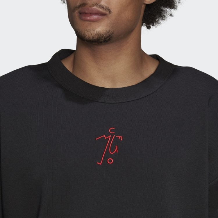 Moletom Preto Manchester United Graphic Crew Adidas