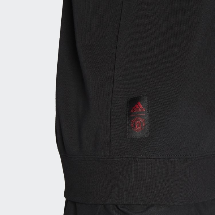 Moletom Preto Manchester United Graphic Crew Adidas
