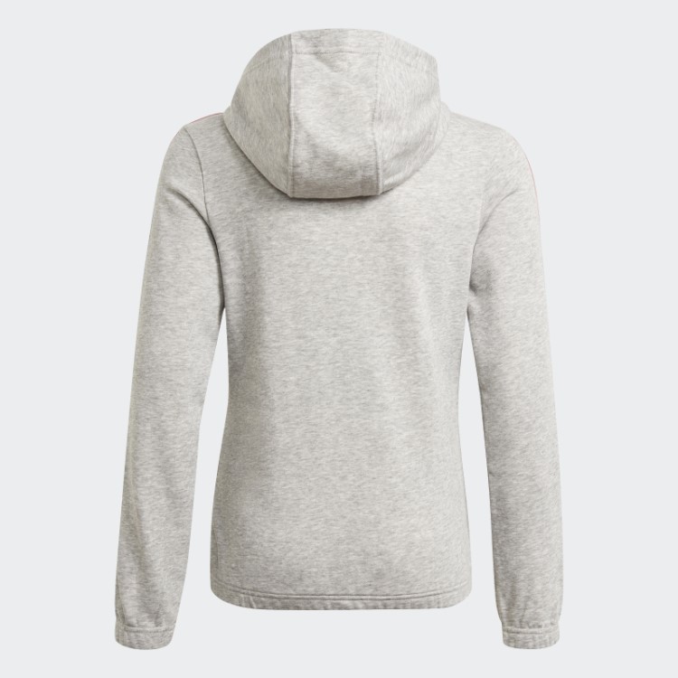 Moletom Com Capuz Cinza Médio Adidas Essentials Com As Três Listras