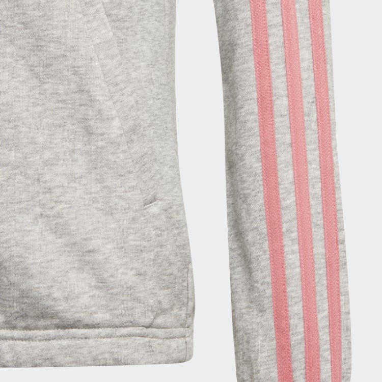 Moletom Com Capuz Cinza Médio Adidas Essentials Com As Três Listras