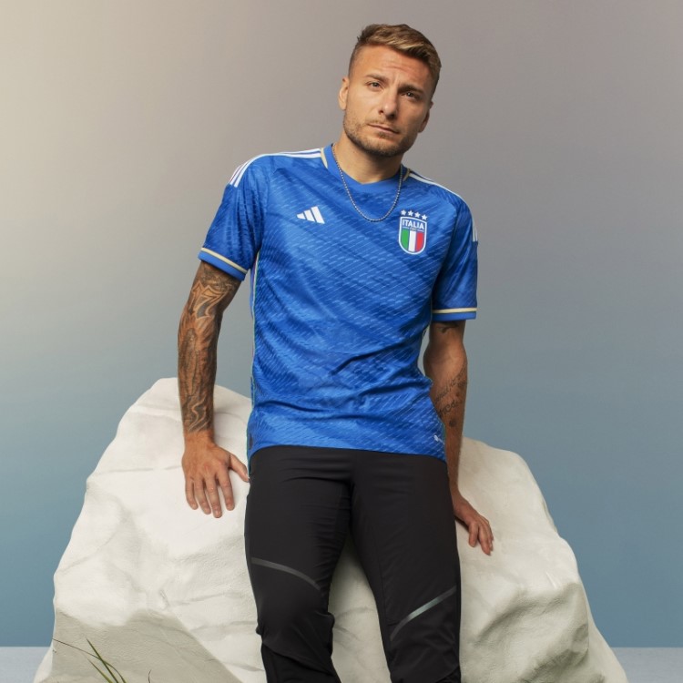 Camisa Azul Adidas Italia 23 Original