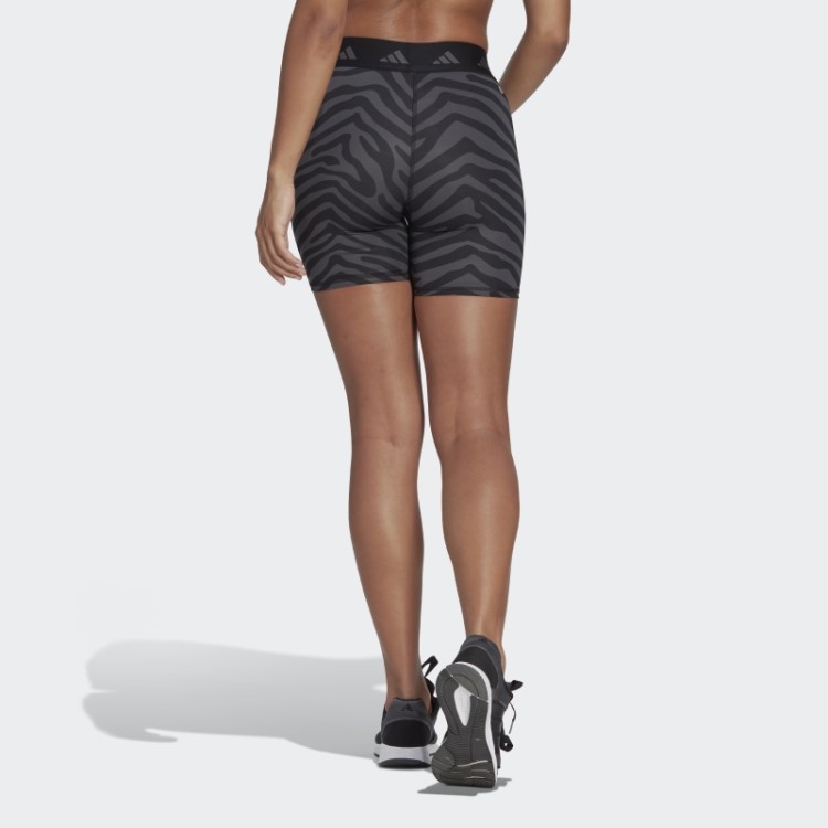 Short Cintura Alta Adidas Hyperglam Techfit Zebra Multicolorido