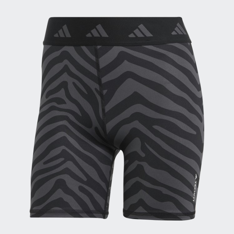Short Cintura Alta Adidas Hyperglam Techfit Zebra Multicolorido