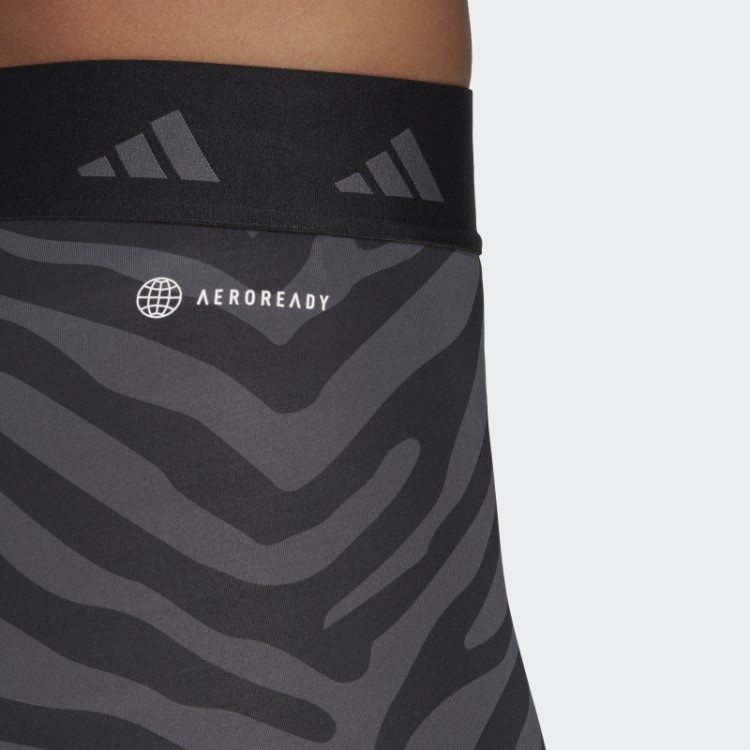 Short Cintura Alta Adidas Hyperglam Techfit Zebra Multicolorido