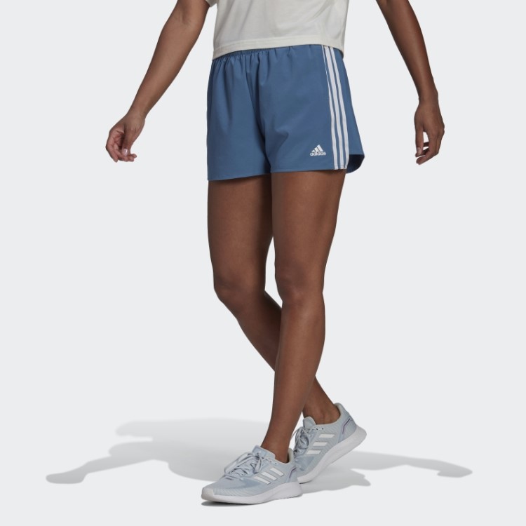 Short Esportivo Adidas Com 3 Listras Azul Primeblue Projetado Em 2 Movimentos