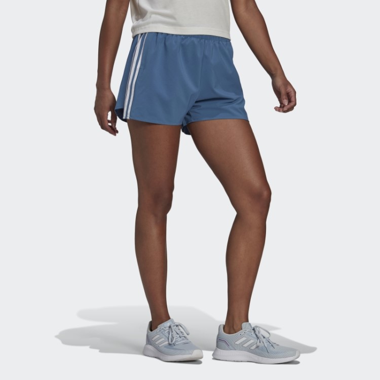 Short Esportivo Adidas Com 3 Listras Azul Primeblue Projetado Em 2 Movimentos