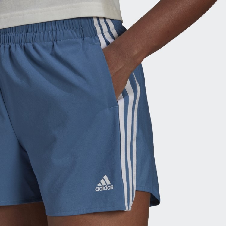 Short Esportivo Adidas Com 3 Listras Azul Primeblue Projetado Em 2 Movimentos