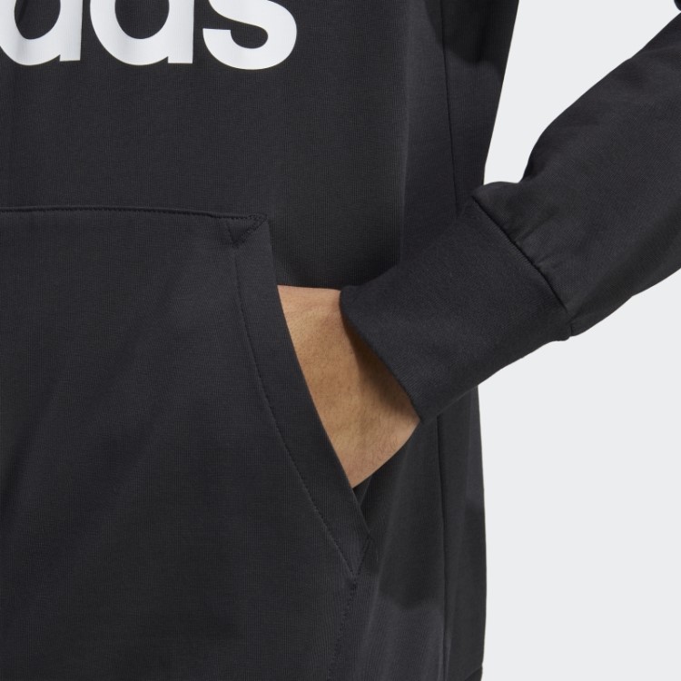 Moletom Preto Com Logo Adidas Essentials