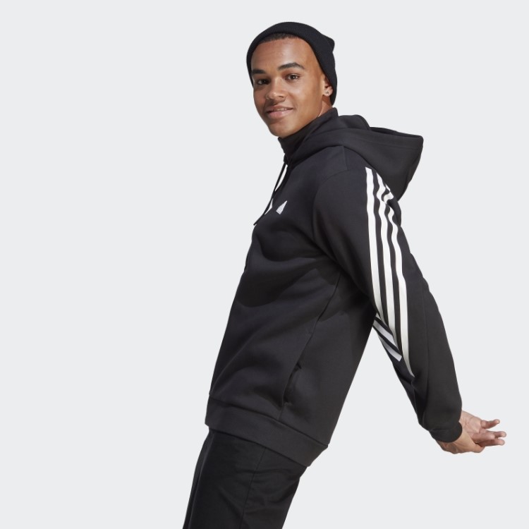 Adidas Future Icons Moletom Com Capuz E Zíper Completo Com Três Listras Moda Branca