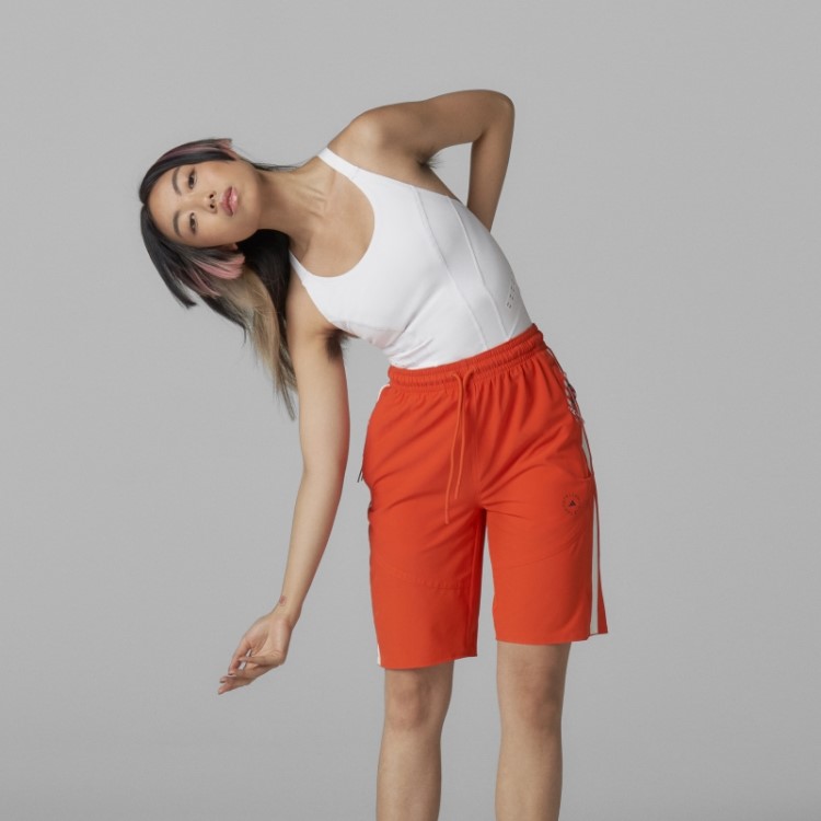 Short Tecido Adidas By Stella Mccartney Laranja Fashion