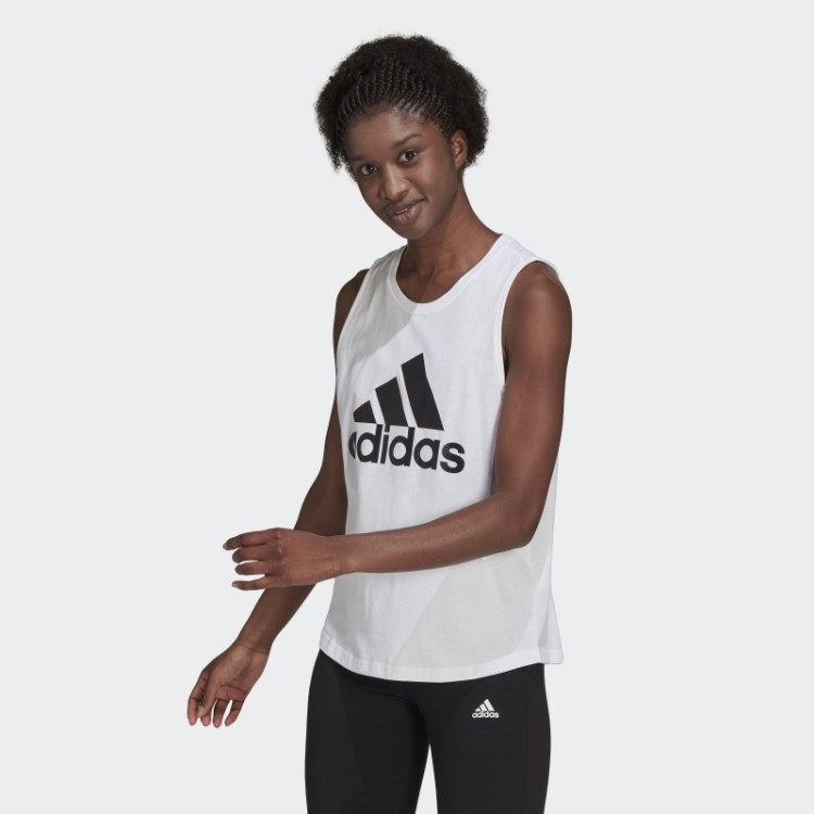 Regata Branca Adidas Com Logo Grande