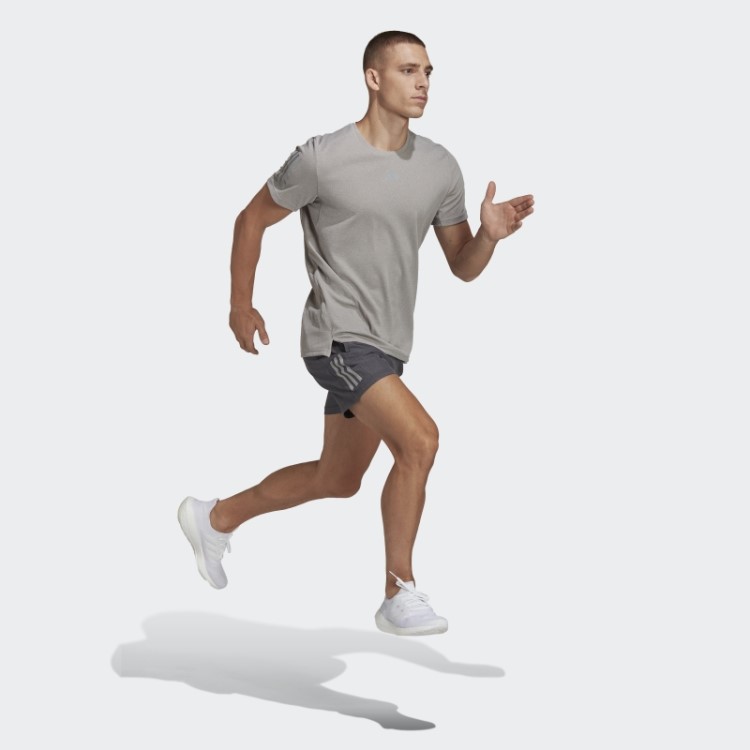 Adidas Cinza Médio Possui A Camiseta Run Heather