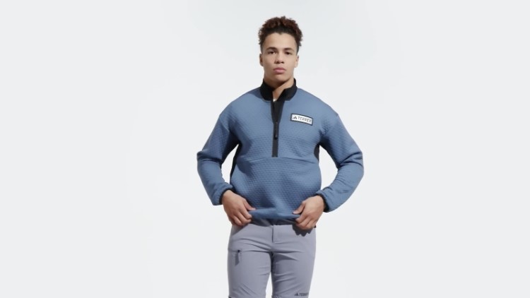 Jaqueta De Lã Adidas Steel Terrex Utilitas Com Zíper 1/2