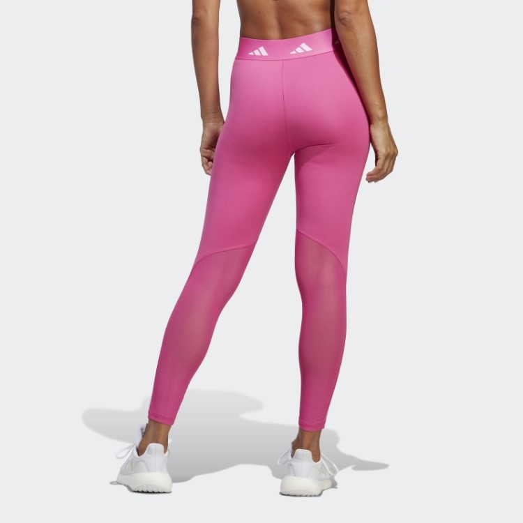 Legging Com As Três Listras Fúcsia Adidas Techfit