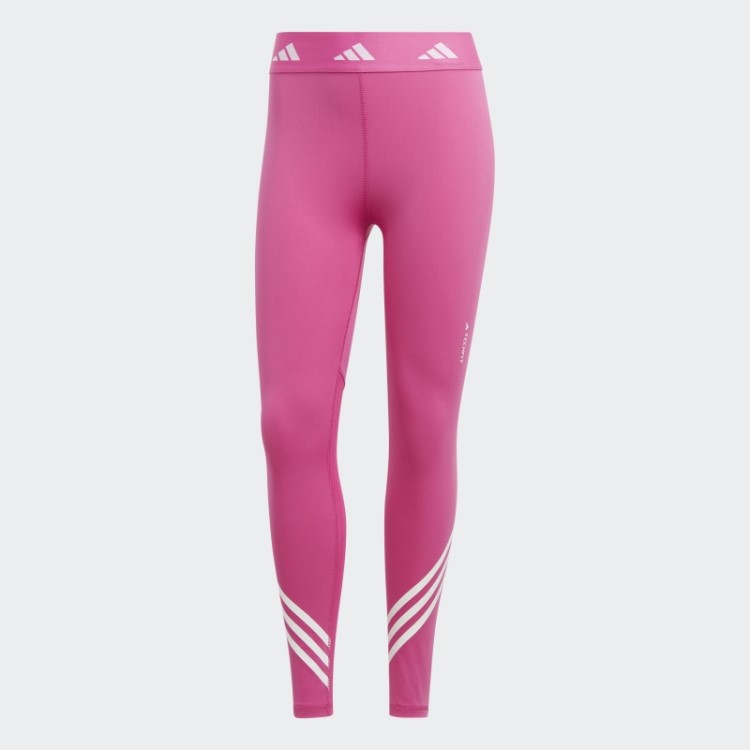 Legging Com As Três Listras Fúcsia Adidas Techfit