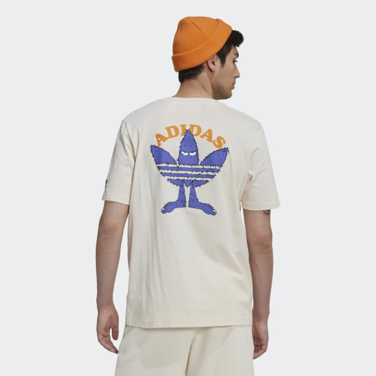 T-shirt Divertida Gráfica Branca Adidas