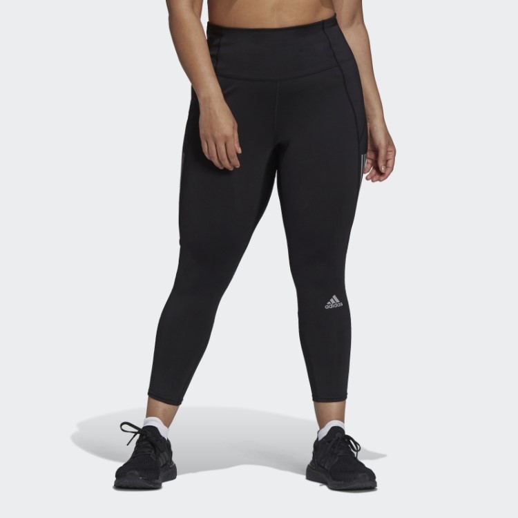 Adquira As Leggings De Corrida 7/8 (tamanho Grande) Pretas Da Adidas