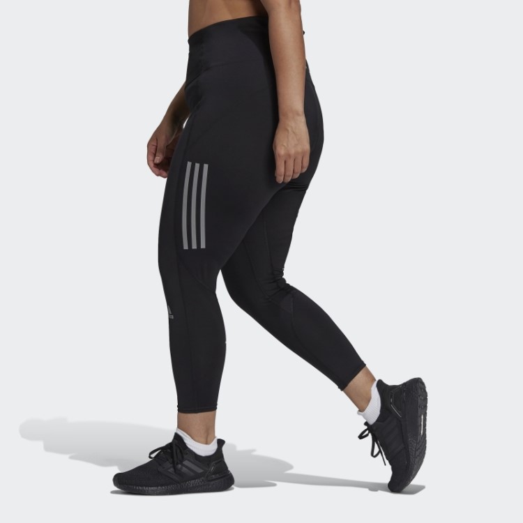 Adquira As Leggings De Corrida 7/8 (tamanho Grande) Pretas Da Adidas