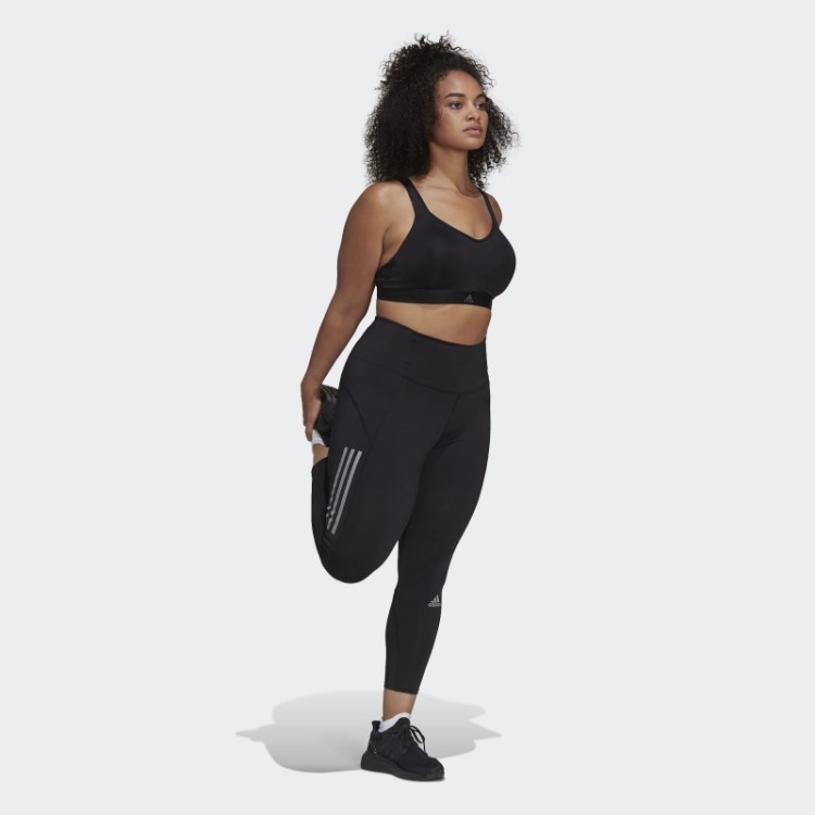 Adquira As Leggings De Corrida 7/8 (tamanho Grande) Pretas Da Adidas