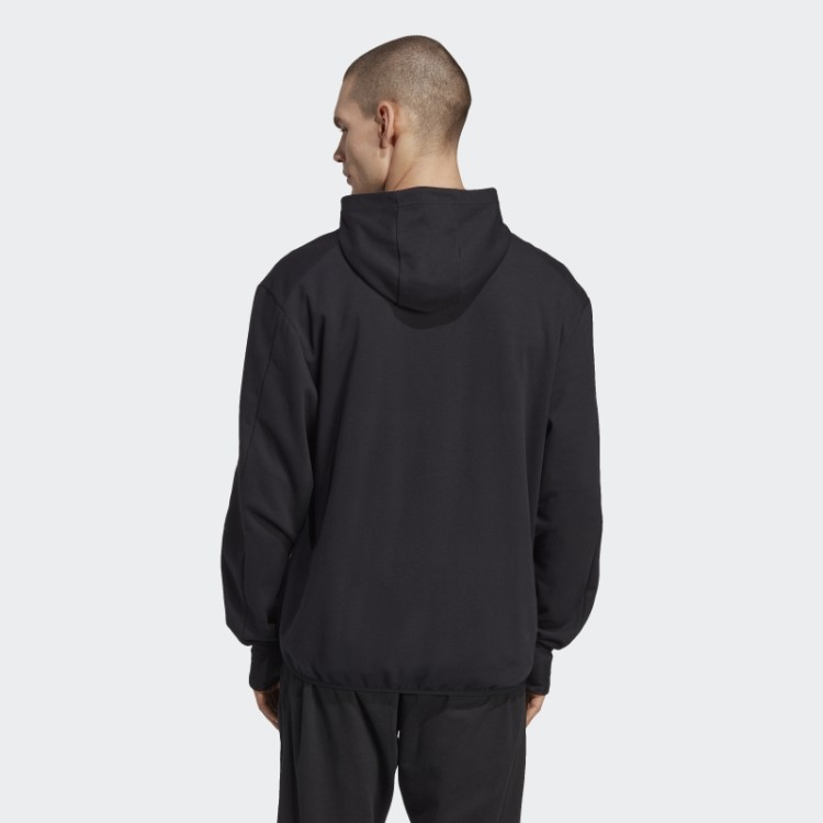 Moletom Preto Com Capuz Aeroready E Zíper Completo Para Yoga Base Adidas