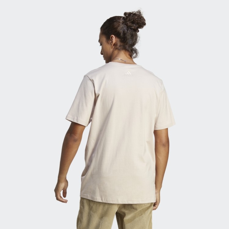 Camiseta Taupe Essentials Single Jersey Com Logo Grande Adidas