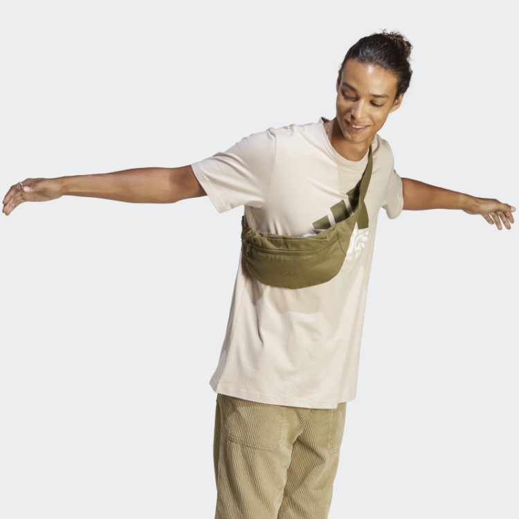Camiseta Taupe Essentials Single Jersey Com Logo Grande Adidas