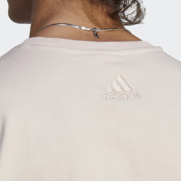 Camiseta Taupe Essentials Single Jersey Com Logo Grande Adidas