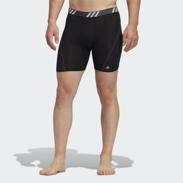 Cuecas Boxer De Malha De Desempenho 3 Pares Preto Adidas