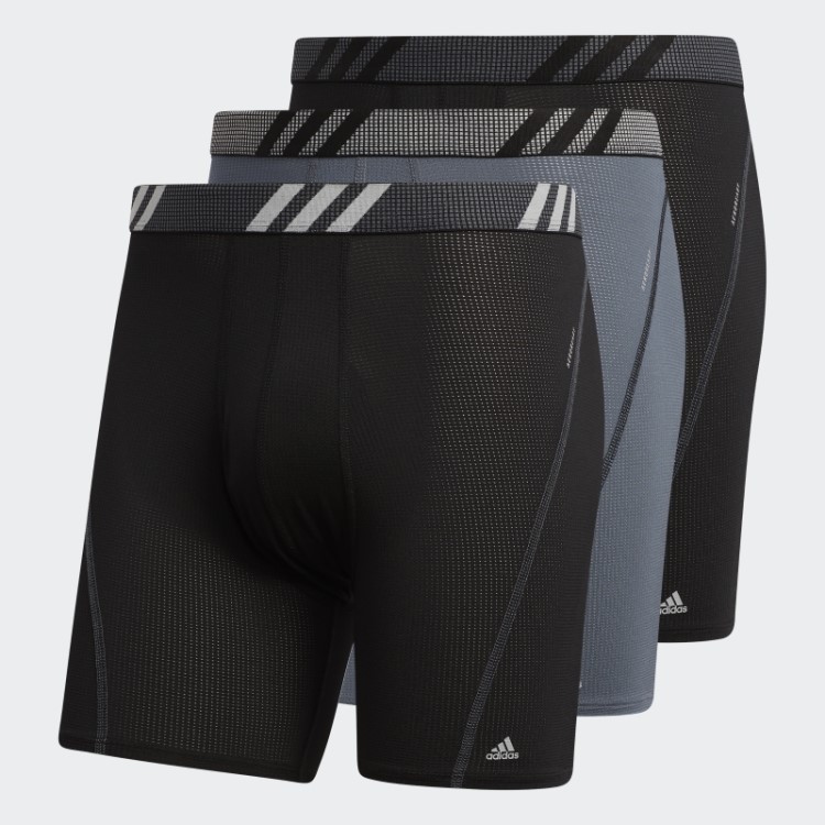 Cuecas Boxer De Malha De Desempenho 3 Pares Preto Adidas