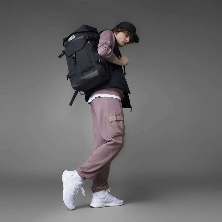 Calça Adidas Colorblock French Terry Roxa