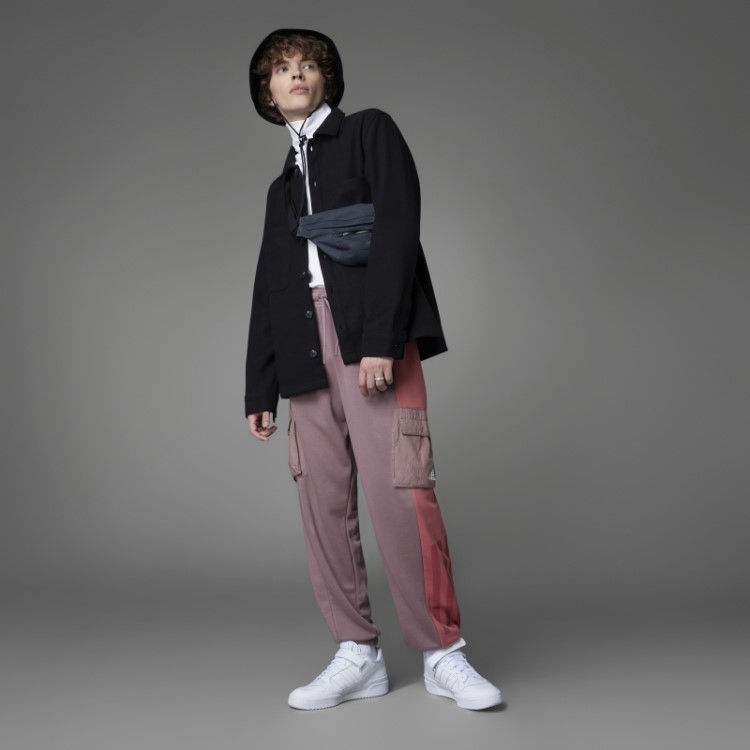 Calça Adidas Colorblock French Terry Roxa