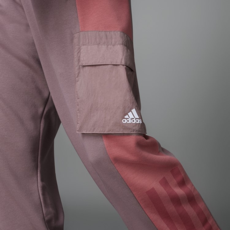 Calça Adidas Colorblock French Terry Roxa