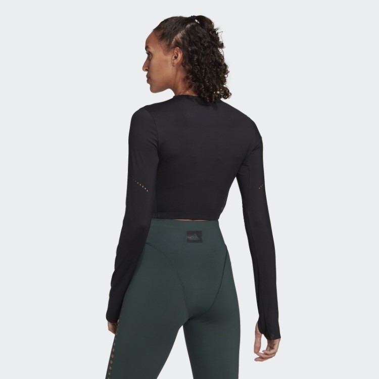 Top De Manga Comprida Adidas Top Preto Fashion