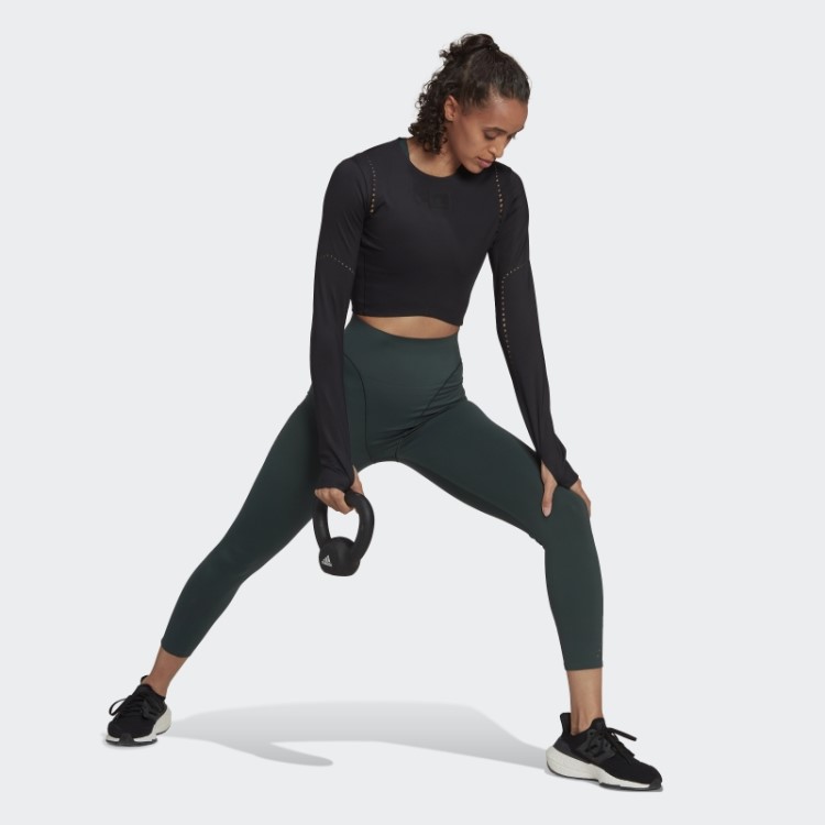 Top De Manga Comprida Adidas Top Preto Fashion