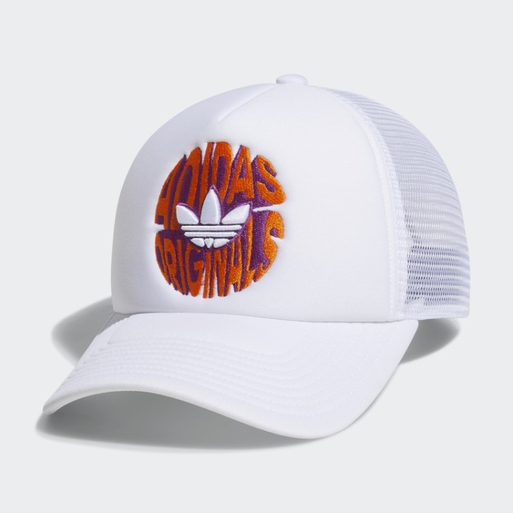 Chapéu De Caminhoneiro Espiral Adidas Branco